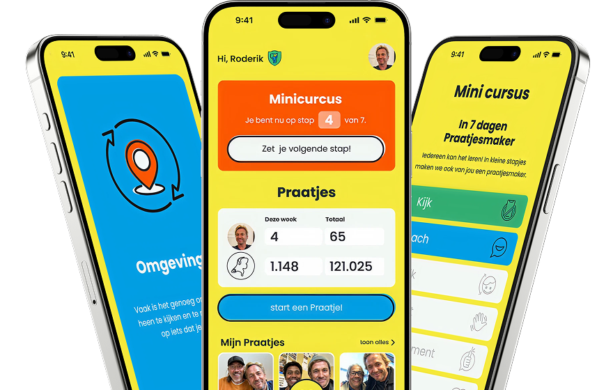 Praatje app screens